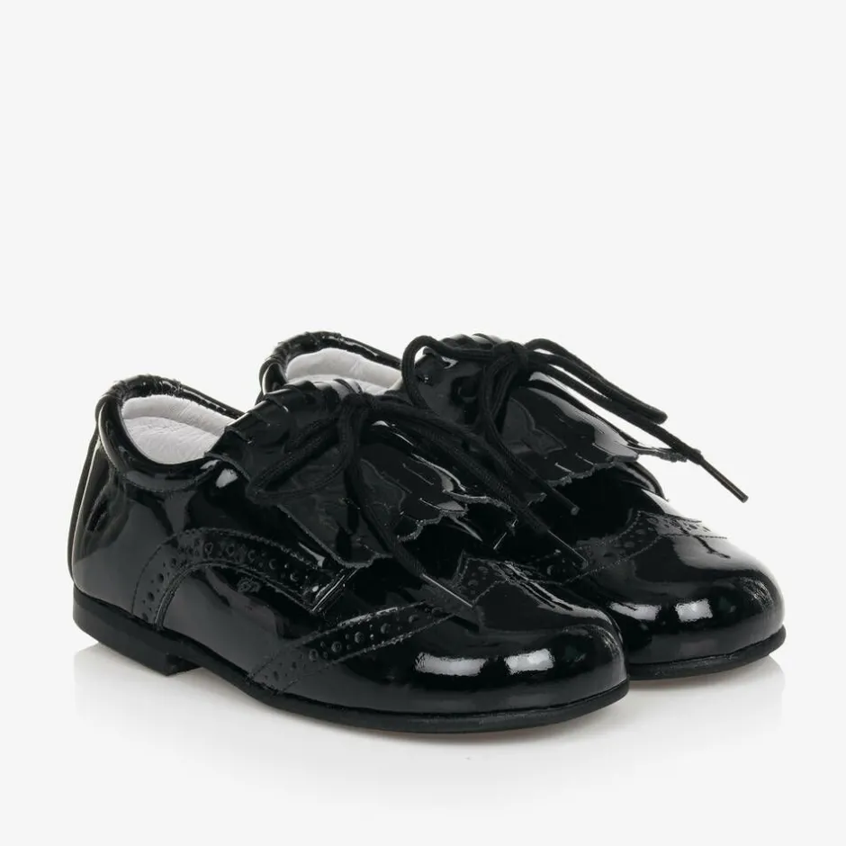 Childrens Classics Black Patent Leather Brogues Clearance