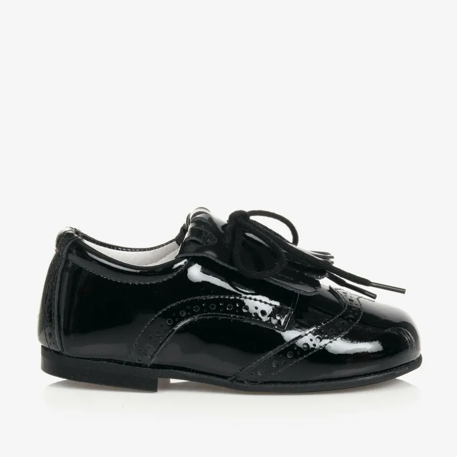 Childrens Classics Black Patent Leather Brogues Clearance