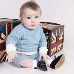 Early Days Black Patent Pre-Walker Shoes