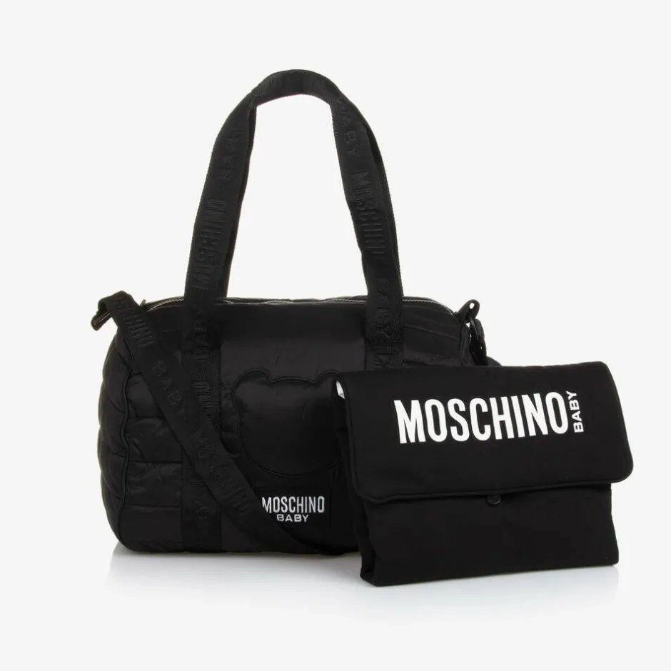 Moschino Baby Black Quilted Changing Bag (34cm) Hot
