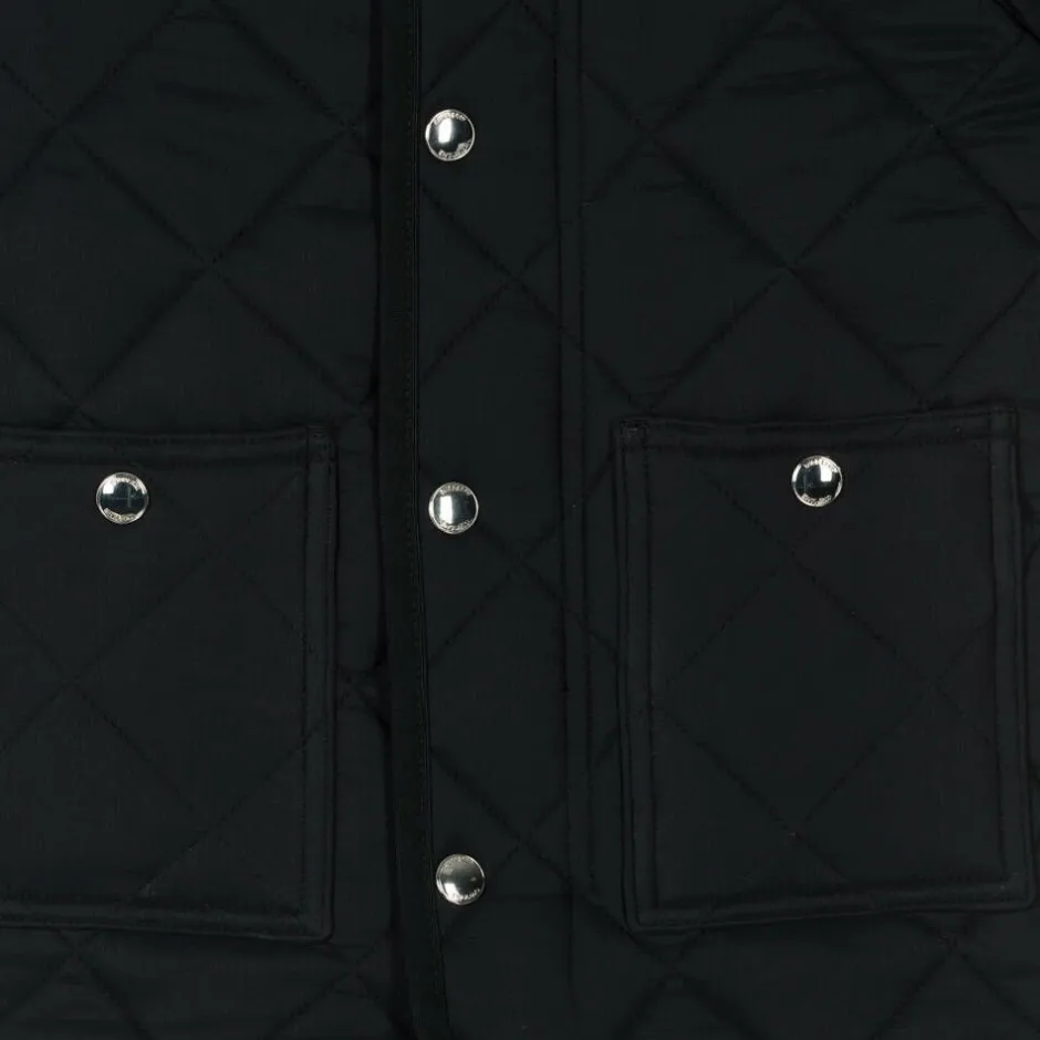 Burberry Black Quilted Vintage Check Baby Coat New
