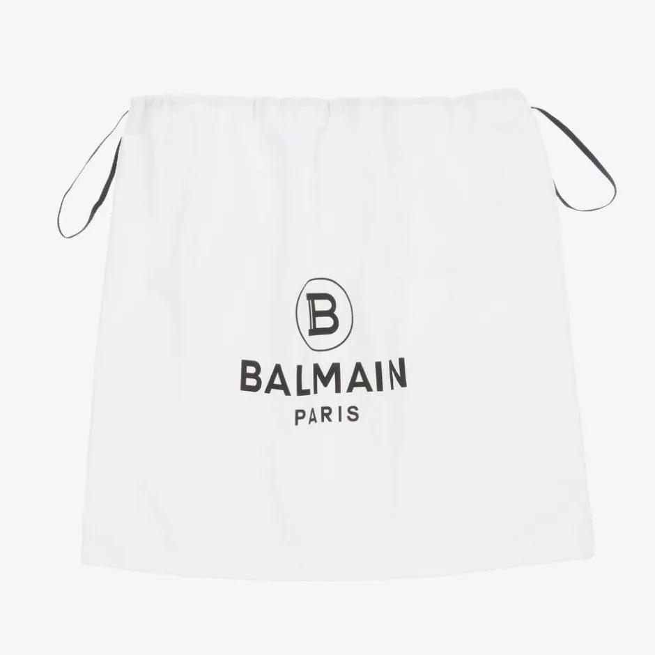 Balmain Black Ribbed Wool Scarf Discount