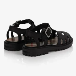 Burberry Black Rubber Sandals Outlet
