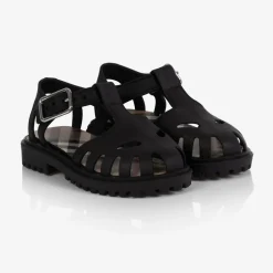 Burberry Black Rubber Sandals Online