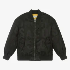 MARC JACOBS Black Satin Bomber Jacket Discount