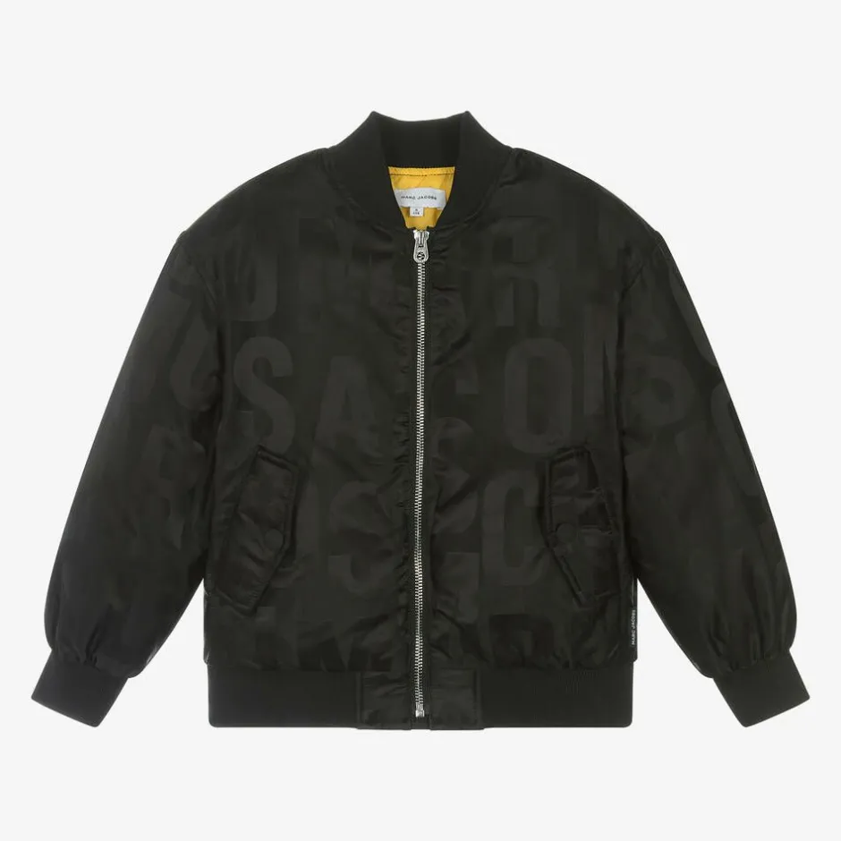 MARC JACOBS Black Satin Bomber Jacket Discount