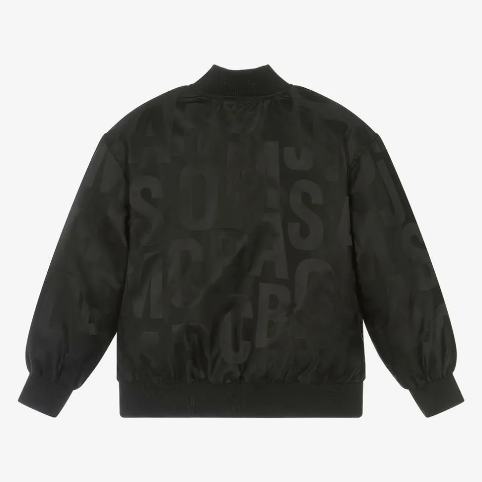 MARC JACOBS Black Satin Bomber Jacket Discount