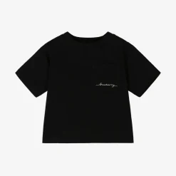 Burberry Black Script Logo Cotton Baby T-Shirt Sale