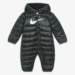 Nike Black Swoosh Logo Padded Baby Snowsuit Online