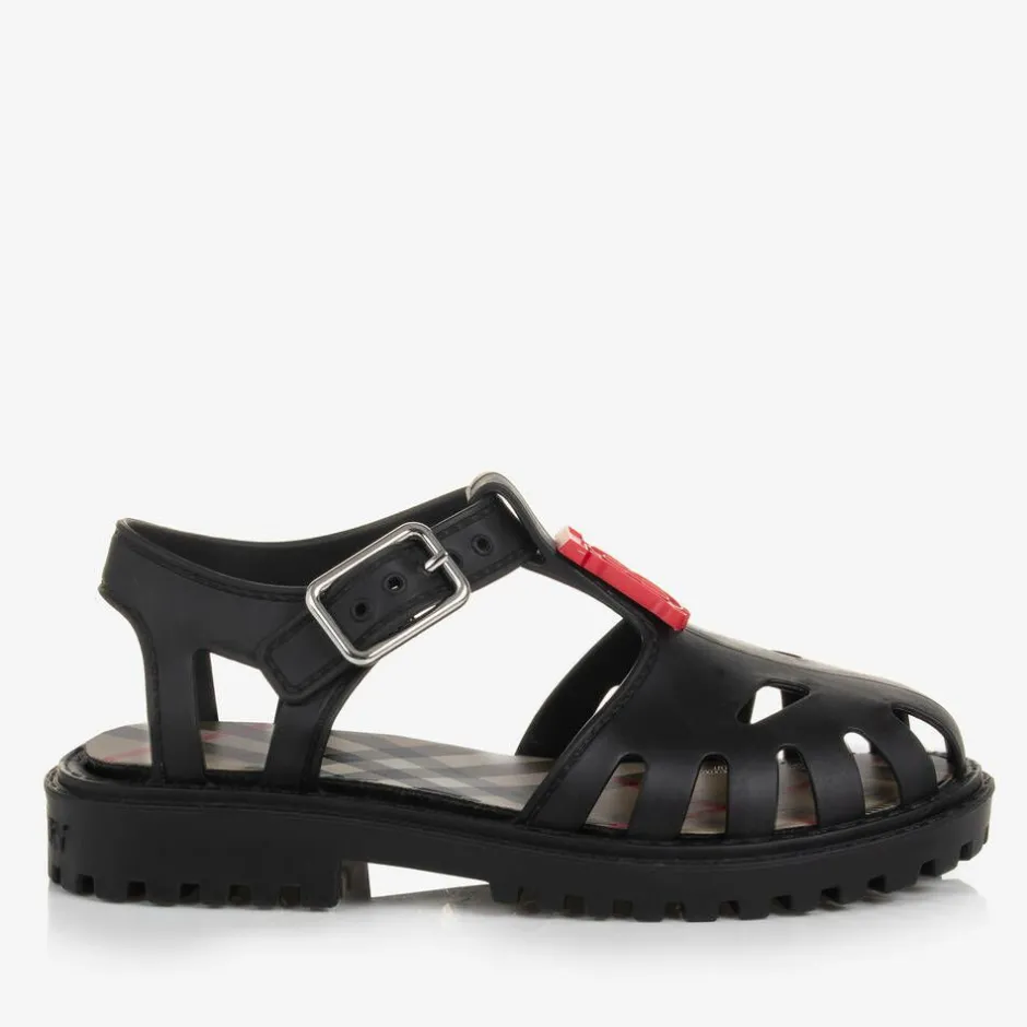 Burberry Black TB Monogram Jelly Shoes Best