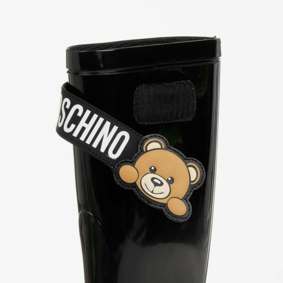 Moschino Black Teddy Bear Rain Boots Clearance
