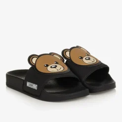 Moschino Black Teddy Bear Sliders