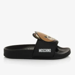 Moschino Black Teddy Bear Sliders