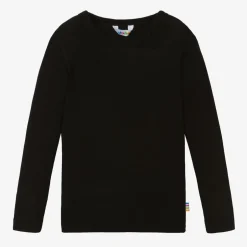 Joha Black Thermal Merino Wool & Silk Top Clearance