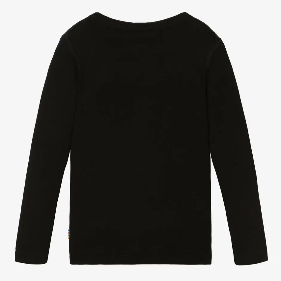 Joha Black Thermal Merino Wool & Silk Top Clearance