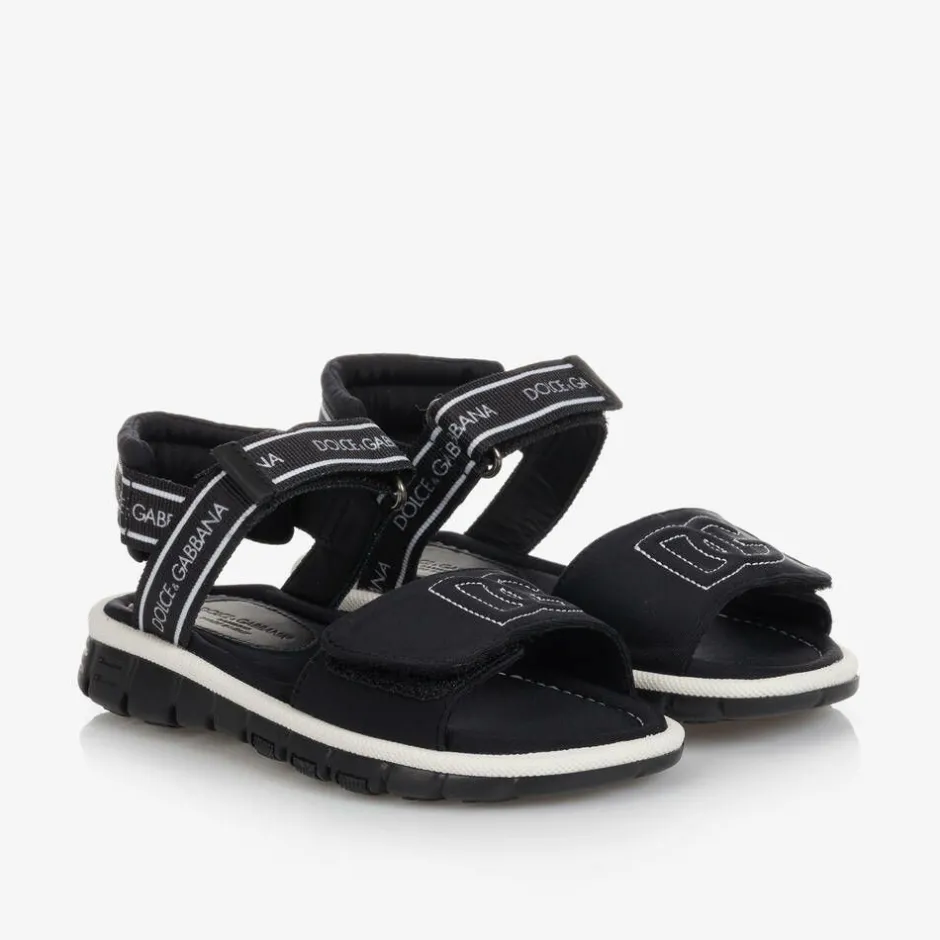 Dolce amp; Gabbana Black Velcro Sandals Outlet