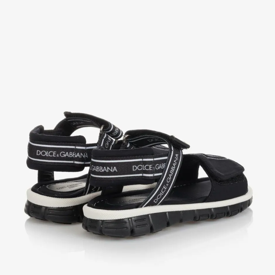 Dolce amp; Gabbana Black Velcro Sandals Outlet