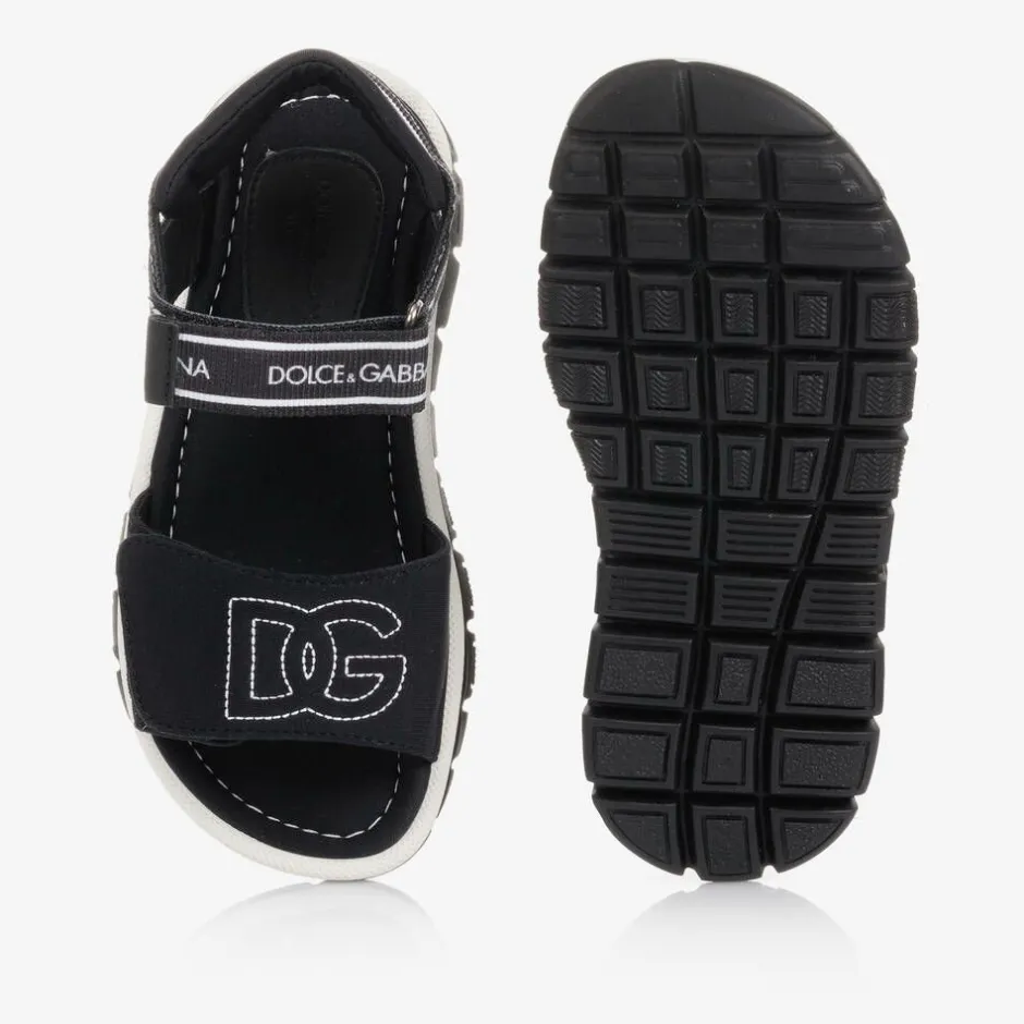 Dolce amp; Gabbana Black Velcro Sandals Outlet