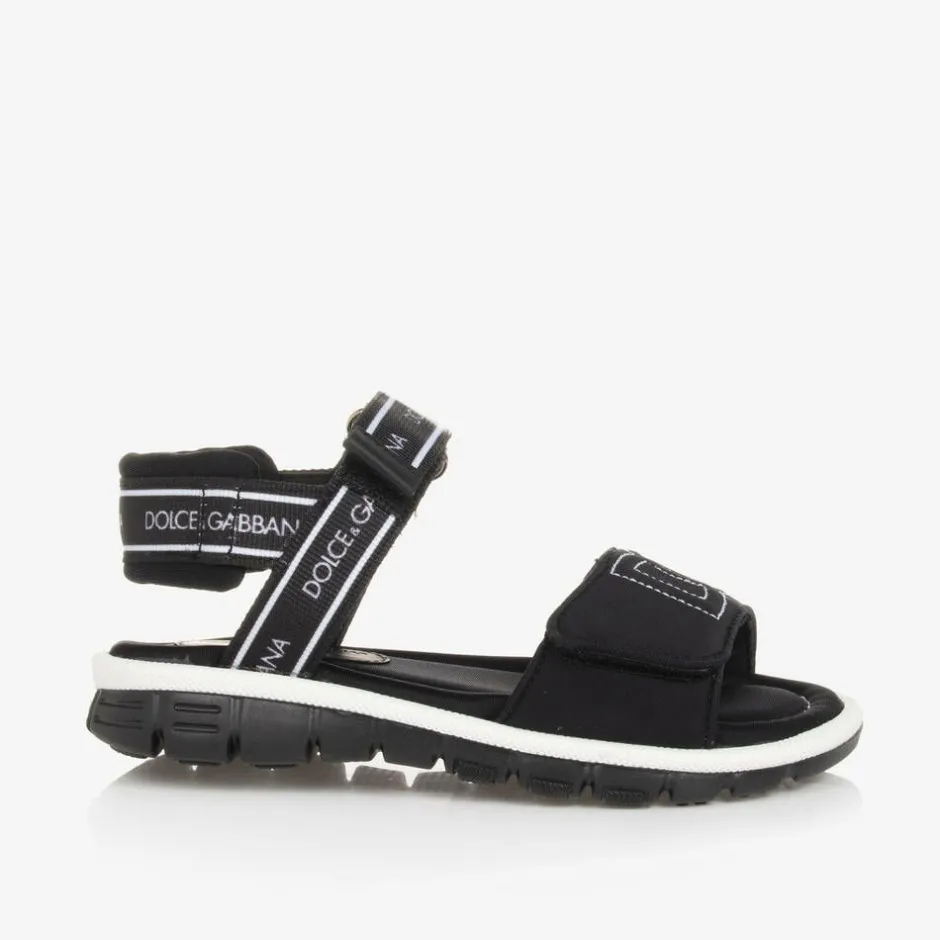 Dolce amp; Gabbana Black Velcro Sandals Outlet