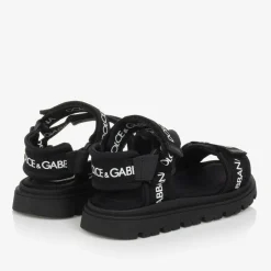 Dolce amp; Gabbana Black Velcro Strap Sandals Best