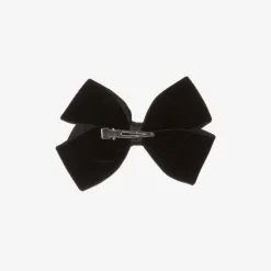 Bowtique London Velvet Bow Hair Clip (11cm) Black