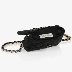 Milledeux Black Velvet Quilted Bag (13cm) Clearance