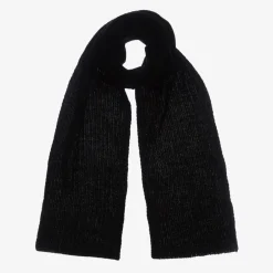 Jamiks Black Wool & Viscose Knitted Scarf (190cm) Online