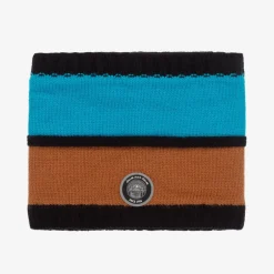 Deux par Deux Blue & Brown Knitted Snood