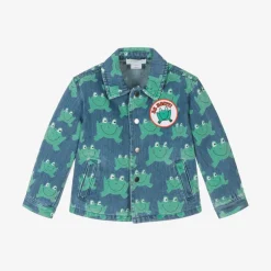 Stella McCartney Kids Blue & Green Frog Denim Jacket Clearance