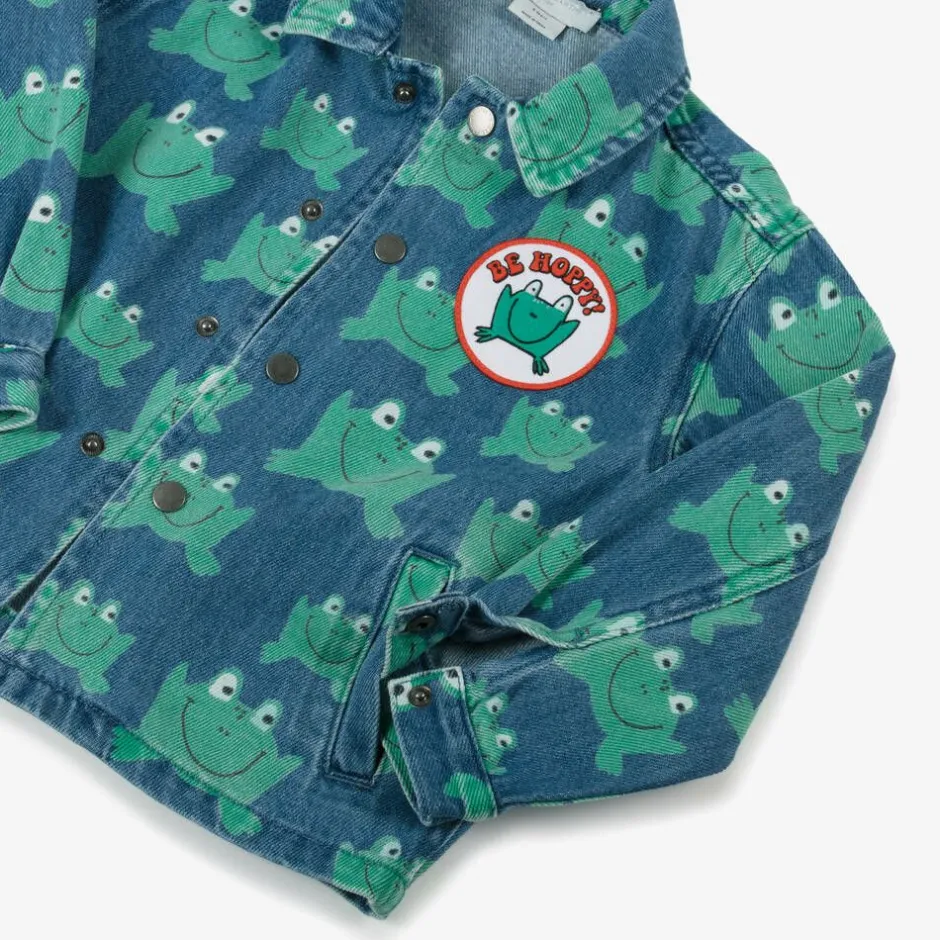 Stella McCartney Kids Blue & Green Frog Denim Jacket Clearance