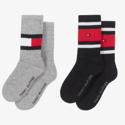 Tommy Hilfiger Blue & Grey Cotton Sports Socks (2 Pack) New