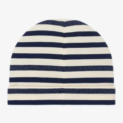 Gucci Blue & Ivory Striped Baby Hat Discount