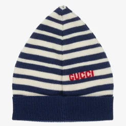 Gucci Blue & Ivory Striped Baby Hat Sale