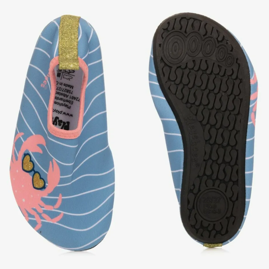 Playshoes Blue & Pink Crab Aqua Shoes New