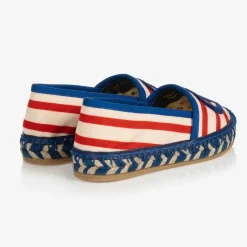 Gucci Blue & Red Striped Espadrilles Sale
