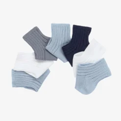 Story Loris Blue & White Baby Socks Gift Set (7 Pack) Online