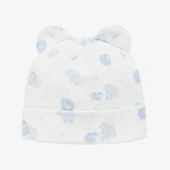 Kissy Kissy Blue & White Cotton Baby Sheep Hat Discount