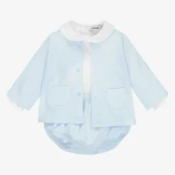 Babidu Blue & White Shorts Set