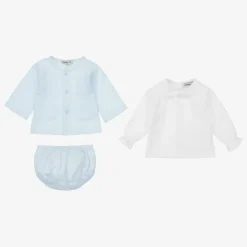 Babidu Blue & White Shorts Set