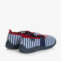 Playshoes Blue & White Striped Slippers Discount