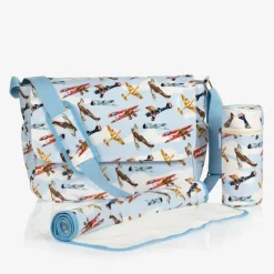 Powell Craft Blue Aeroplane Baby Changing Bag (36cm) Hot