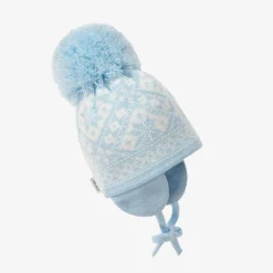 Sätila of Sweden Blue Alice Knitted Large Pom-Pom Beanie Sale