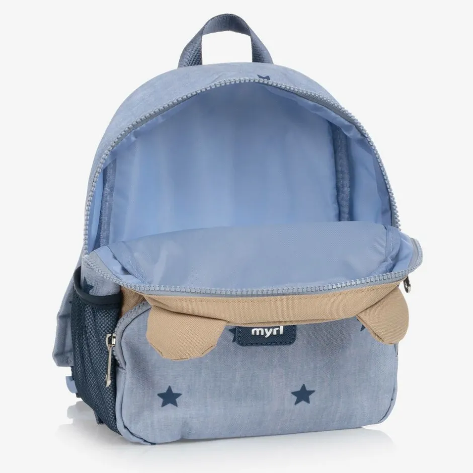 Mayoral Blue & Beige Bear Backpack (25cm) Online