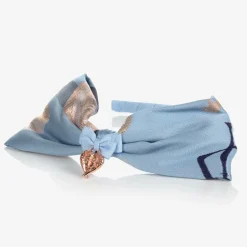 Angels Face Blue & Gold Jacquard Hairband Outlet