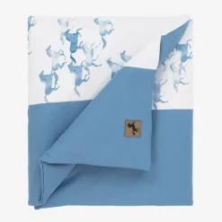 Sofija Blue & White Cotton Padded Blanket (88cm)