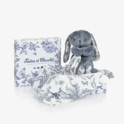 Tartine et Chocolat Blue Augustin the Rabbit Baby Comforter (25cm) New