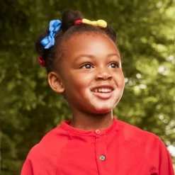 Peach Ribbons Blue Bow Hair Clip (7cm) Sale