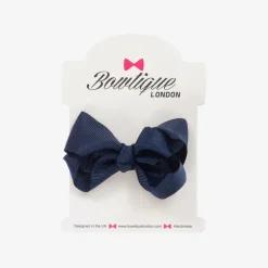 Bowtique London Blue Bow Hair Clip (7cm) Navy Clearance