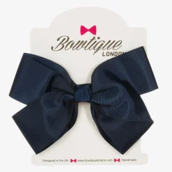 Bowtique London Blue Bow Hair Clip (15cm) Navy Online