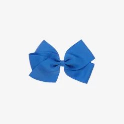 Peach Ribbons Blue Bow Hair Clip (12cm) Clearance